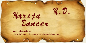 Marija Dancer vizit kartica